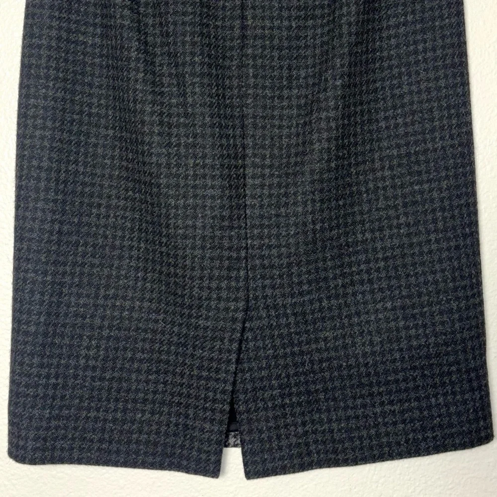 J. Crew Colorblock pencil skirt in houndstooth wool blend women's 8 Black & Gray